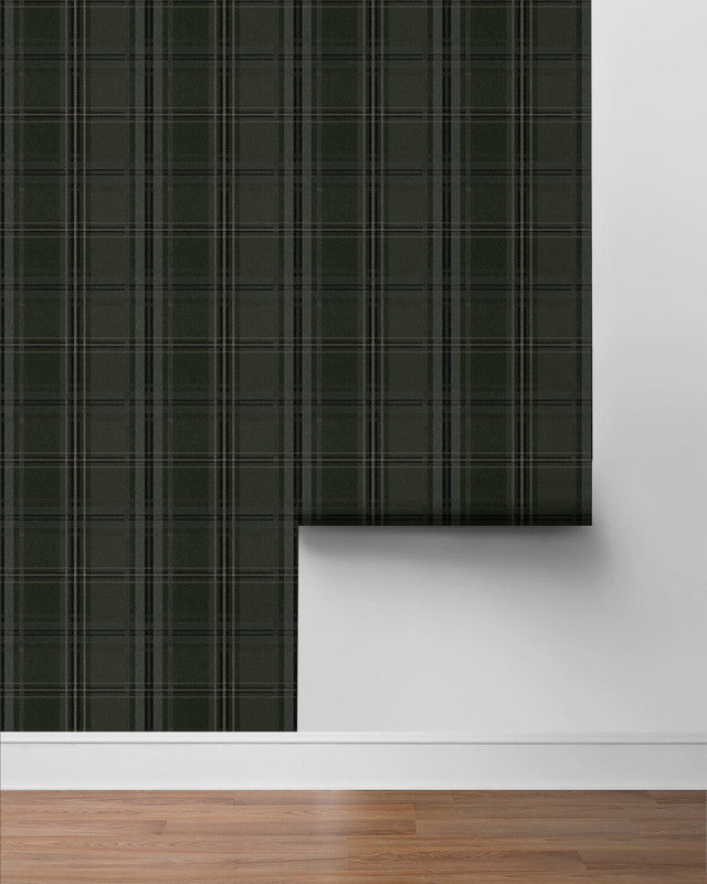 media image for Classic Plaid Peel & Stick Wallpaper in Evergreen 247