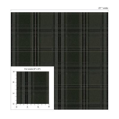 product image for Classic Plaid Peel & Stick Wallpaper in Evergreen 56