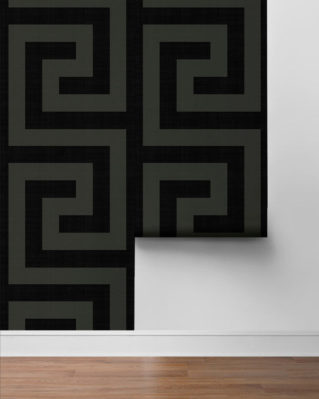 media image for Maze Geo Peel & Stick Wallpaper in Ebony & Graphite 238