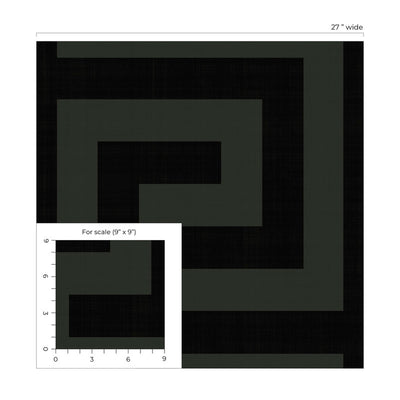 product image for Maze Geo Peel & Stick Wallpaper in Ebony & Graphite 34