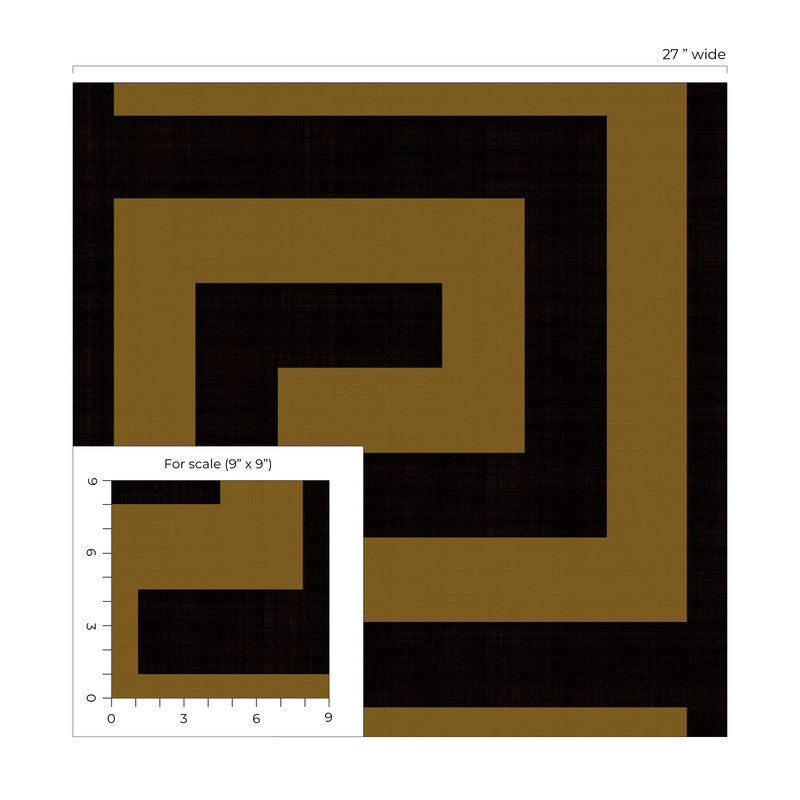 media image for Maze Geo Peel & Stick Wallpaper in Ebony & Gold 236