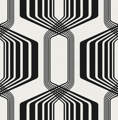 product image of Striped Geo Peel & Stick Wallpaper in Ebony 561
