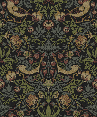 product image for Strawberry Garden Peel & Stick Wallpaper in Black 95