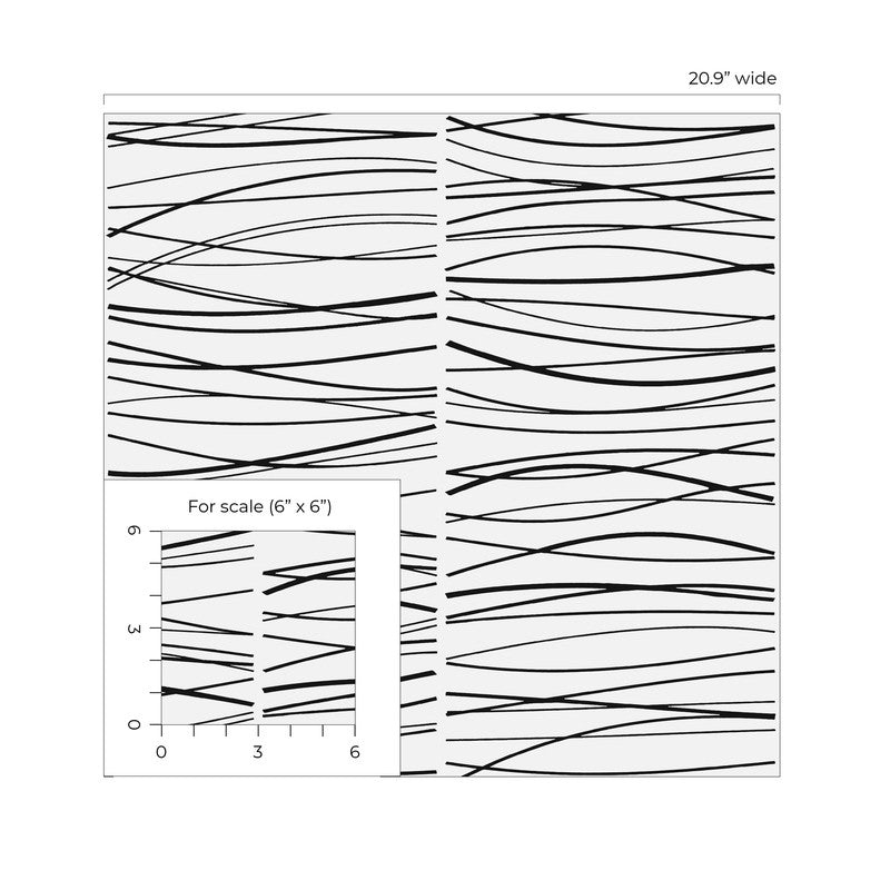 media image for Wave Lines Peel & Stick Wallpaper in Black 233