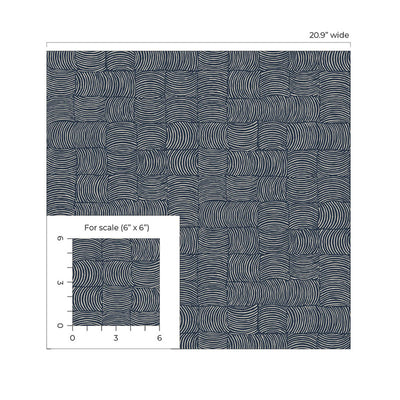 product image for Organic Squares Peel & Stick Wallpaper in Blue Denim 21
