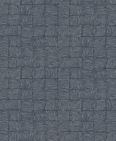 product image of Organic Squares Peel & Stick Wallpaper in Blue Denim 524