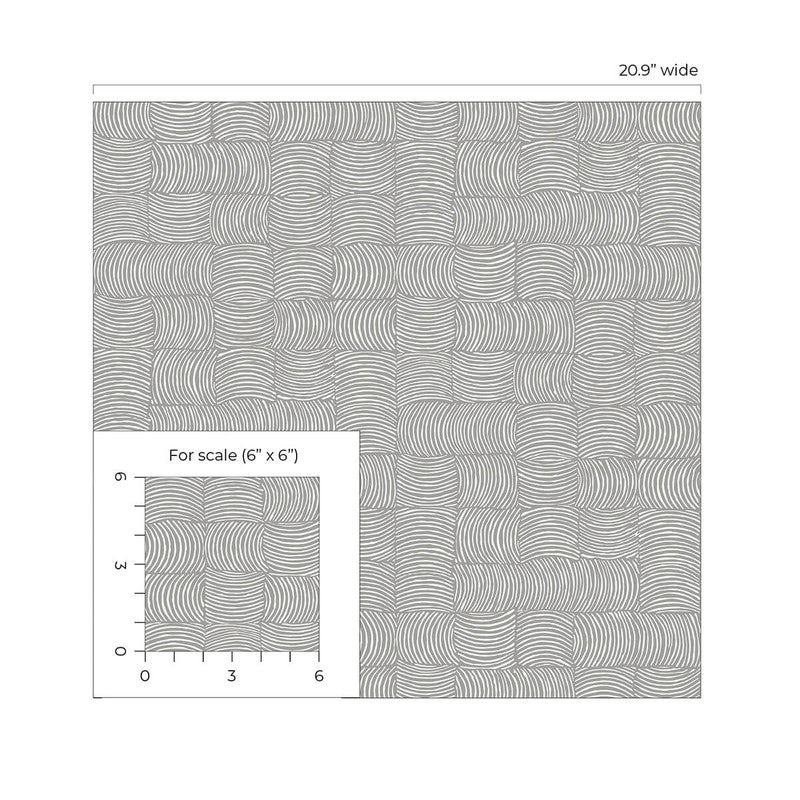 media image for Organic Squares Peel & Stick Wallpaper in Fog Grey 211