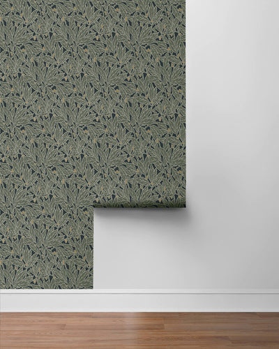 product image for Berry and Leaf Peel & Stick Wallpaper in Rosemary 55