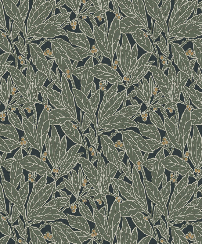 media image for Berry and Leaf Peel & Stick Wallpaper in Rosemary 263