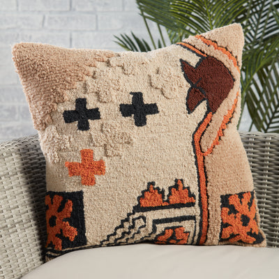 product image for Nazka Kika Indoor/Outdoor Beige & Orange Pillow 4 80