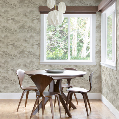 product image for Nara Taupe Toile Wallpaper from the Scott Living II Collection by Brewster Home Fashions 5