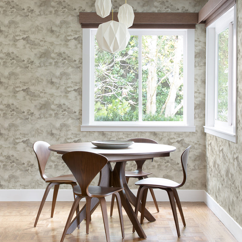 media image for Nara Taupe Toile Wallpaper from the Scott Living II Collection by Brewster Home Fashions 243
