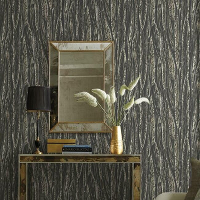 product image for Native Leaves Wallpaper in Black by Antonina Vella for York Wallcoverings 26