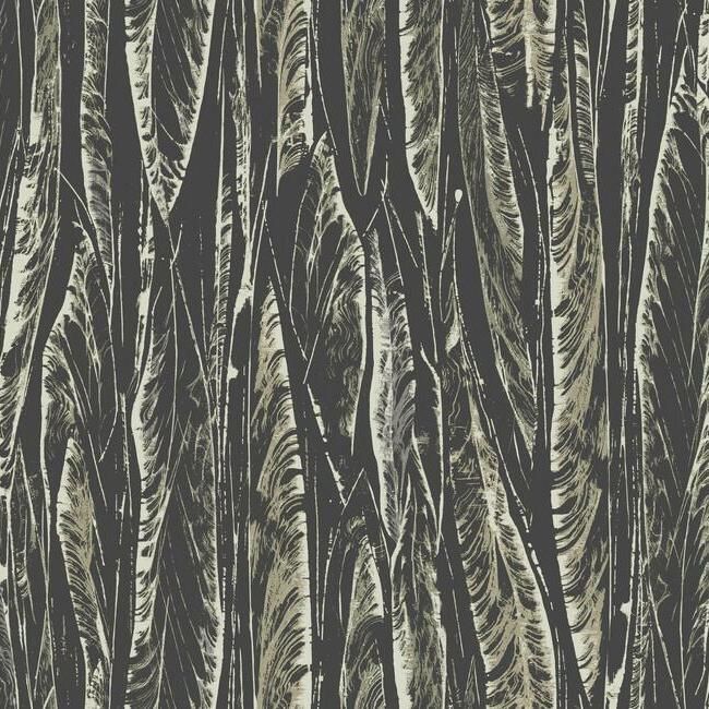 media image for Native Leaves Wallpaper in Black by Antonina Vella for York Wallcoverings 28