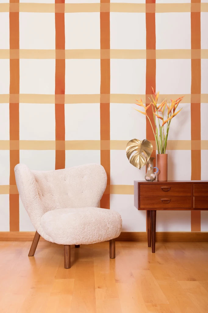 media image for Natural Gifts Wallpaper in Terra Cotta, Blush, and White by Thatcher Studio 289