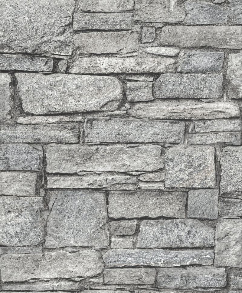 media image for Natural Grey Classic Stone Wall Wallpaper by Walls Republic 285
