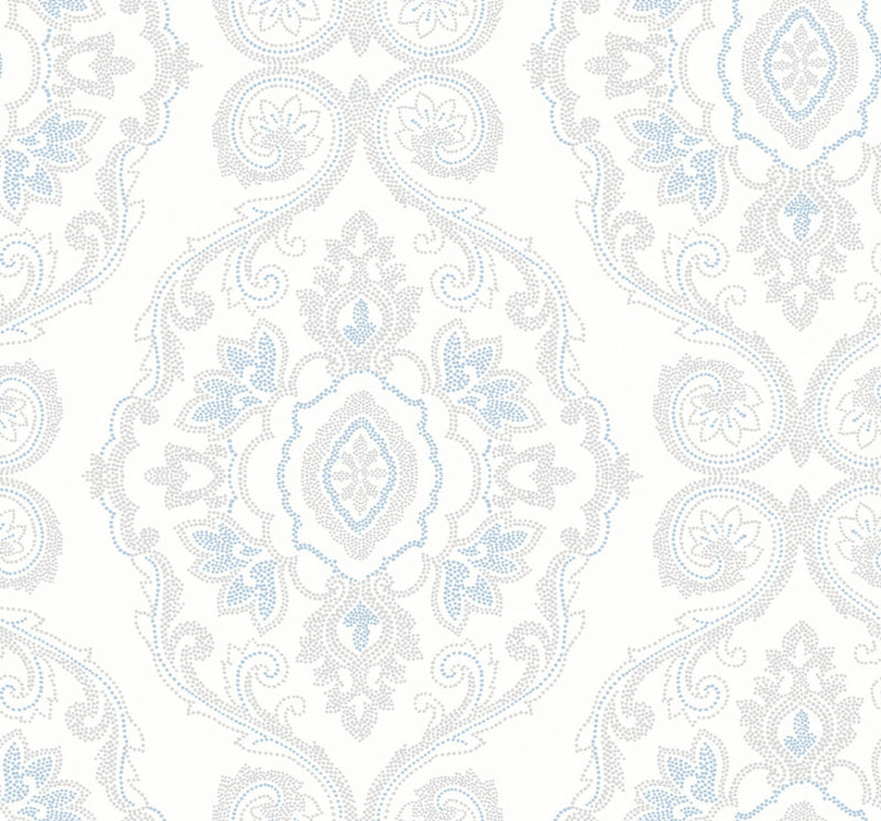 media image for sample nautical damask wallpaper in blue oasis from the beach house collection by seabrook wallcoverings 1 253