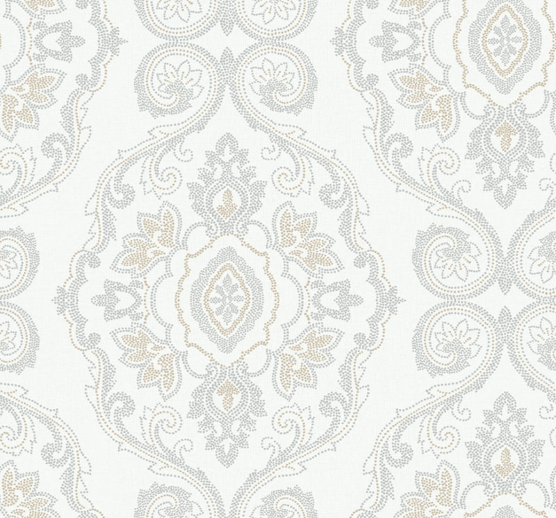 media image for sample nautical damask wallpaper in sand dunes from the beach house collection by seabrook wallcoverings 1 267