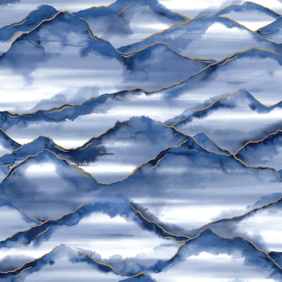 product image for Navy Metallic Mountains Wallpaper by Walls Republic 74