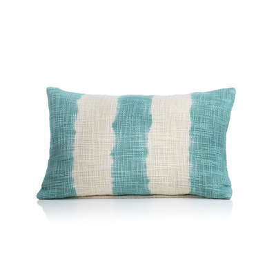 product image of Naxos Tie Dye Blue Stripe Cotton Throw Pillow in Various Sizes 557