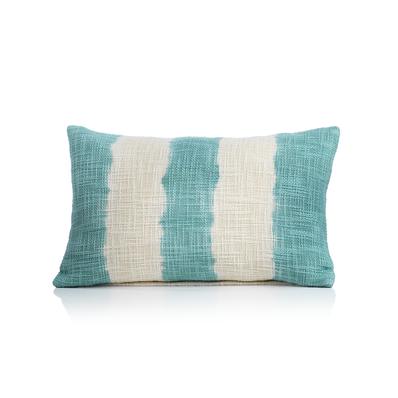 media image for Naxos Tie Dye Blue Stripe Cotton Throw Pillow in Various Sizes 283