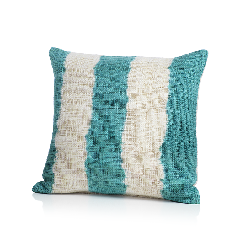 media image for Naxos Tie Dye Blue Stripe Cotton Throw Pillow in Various Sizes 287