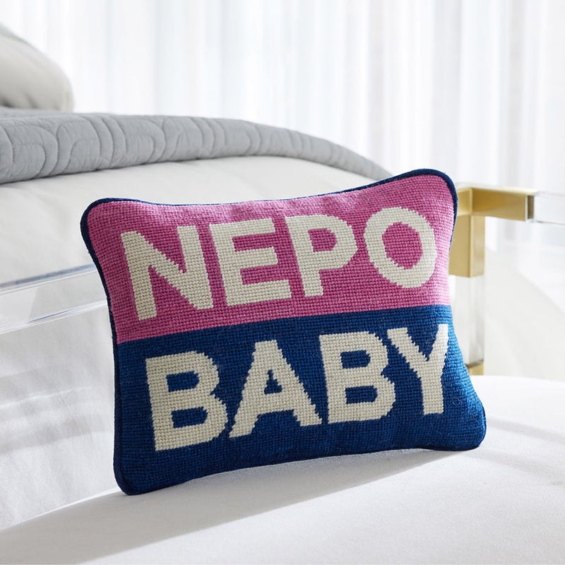media image for Nepo Baby Needlepoint Pillow 255
