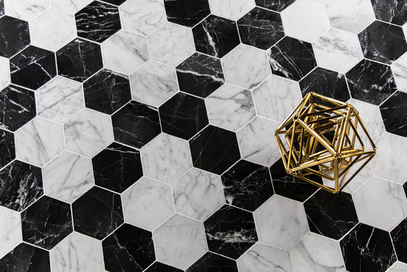 media image for nero st gabriel 5 hexagon tile by burke decor ng5hx 4 25