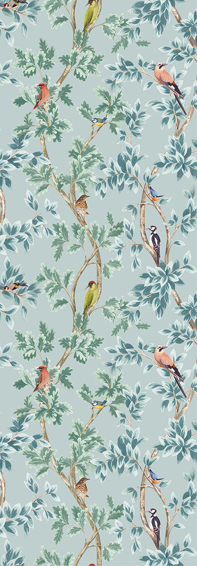media image for Netherfield Wallpaper in Aqua and Sky from the Mansfield Park Collection by Osborne & Little 219
