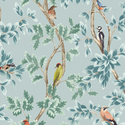 product image of sample netherfield wallpaper in aqua and sky from the mansfield park collection by osborne little 1 573