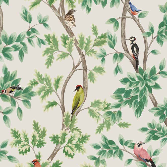 media image for Netherfield Wallpaper in Ivory and Leaf from the Mansfield Park Collection by Osborne & Little 264