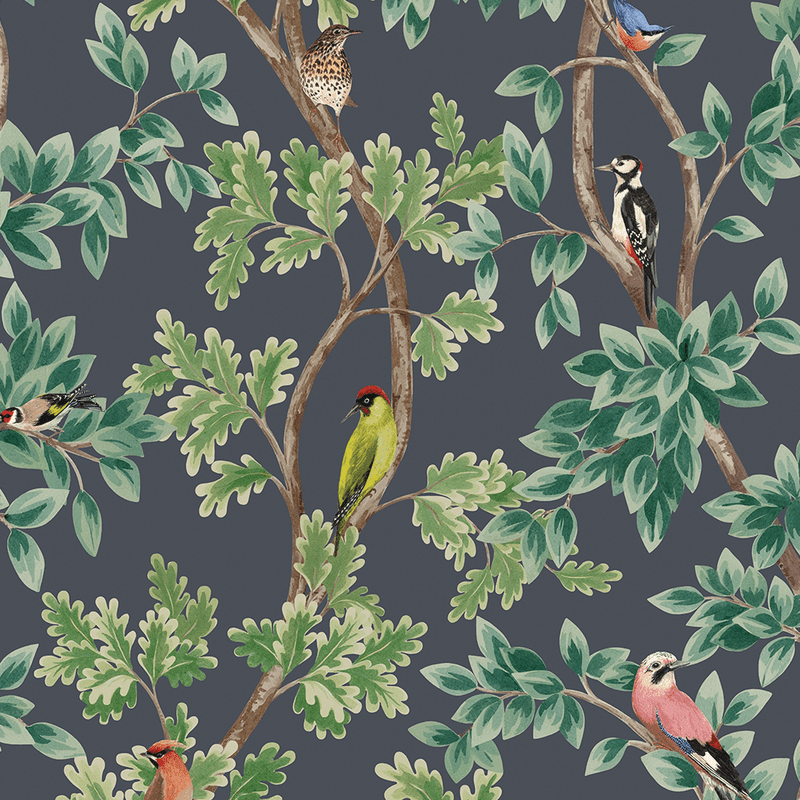 media image for Netherfield Wallpaper in Midnight from the Mansfield Park Collection by Osborne & Little 236