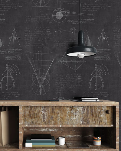 product image for Newton Geometry Wallpaper in Charcoal Black from the Eclectic Collection by Mind the Gap 35