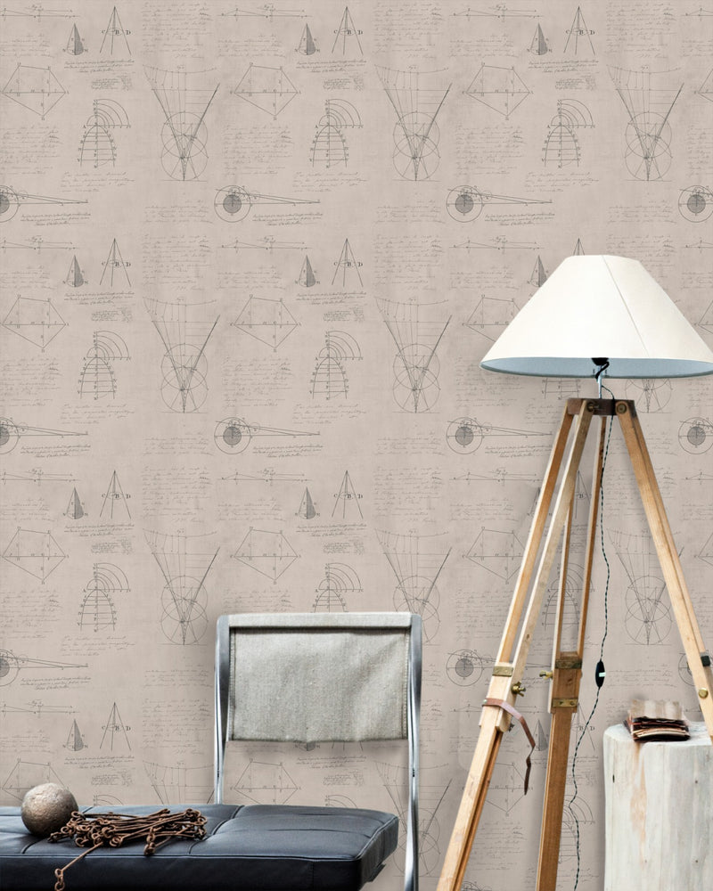media image for Newton Geometry Wallpaper in Taupe from the Eclectic Collection by Mind the Gap 22