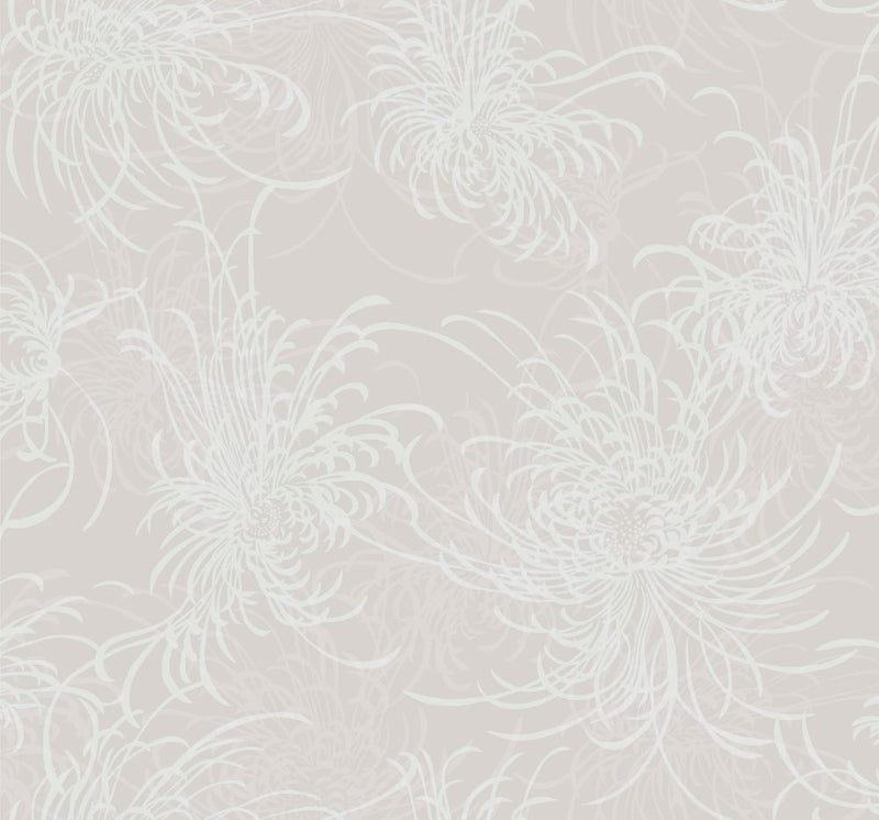 media image for Noell Floral Wallpaper in Beige and Off-White from the Casa Blanca II Collection by Seabrook Wallcoverings 27