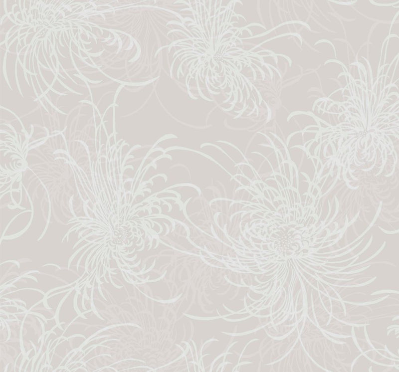 media image for Noell Floral Wallpaper in Beige and Off-White from the Casa Blanca II Collection by Seabrook Wallcoverings 27