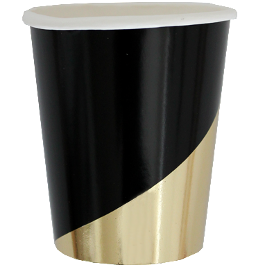 product image of Set of 8 Noir Black Colorblock Party Cups design by Harlow & Grey 544