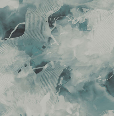 product image for Notch Trowel Abstract Wallpaper in Sea Green and Pearl from the Living With Art Collection by Seabrook Wallcoverings 21