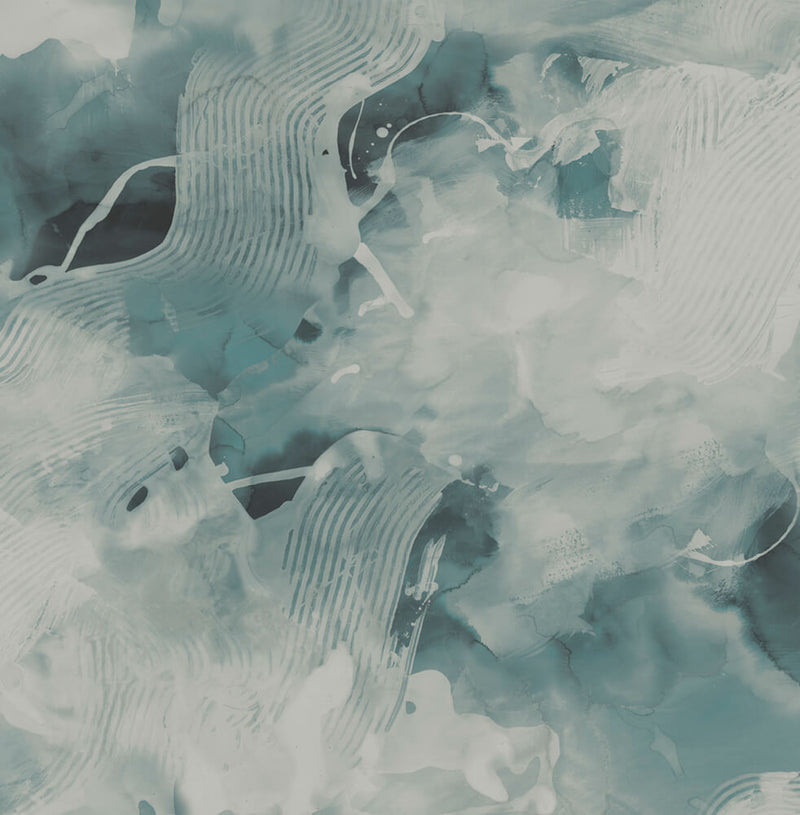 media image for Notch Trowel Abstract Wallpaper in Sea Green and Pearl from the Living With Art Collection by Seabrook Wallcoverings 245