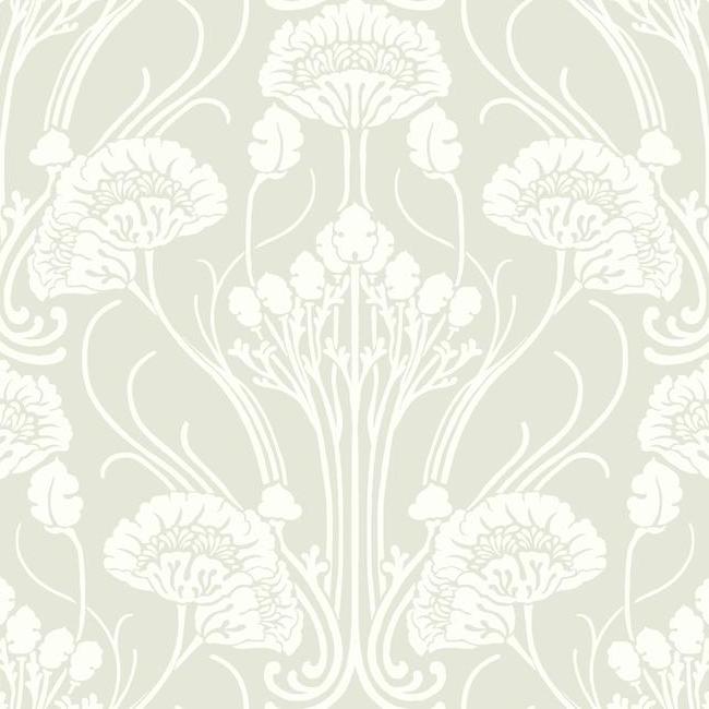 media image for Nouveau Damask Wallpaper in Beige and Ivory from the Deco Collection by Antonina Vella for York Wallcoverings 236