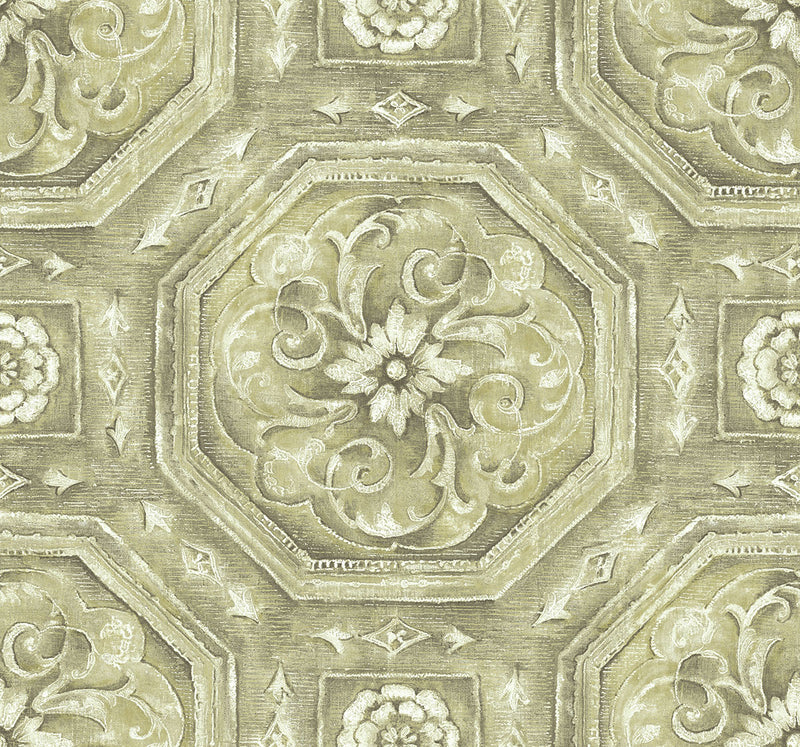 media image for Nouveau Tile Wallpaper in Gilded from the Nouveau Collection by Wallquest 297