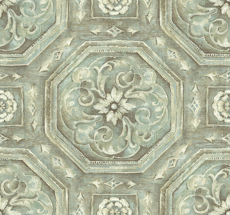 media image for nouveau tile wallpaper in oxidized metal from the nouveau collection by wallquest 1 261