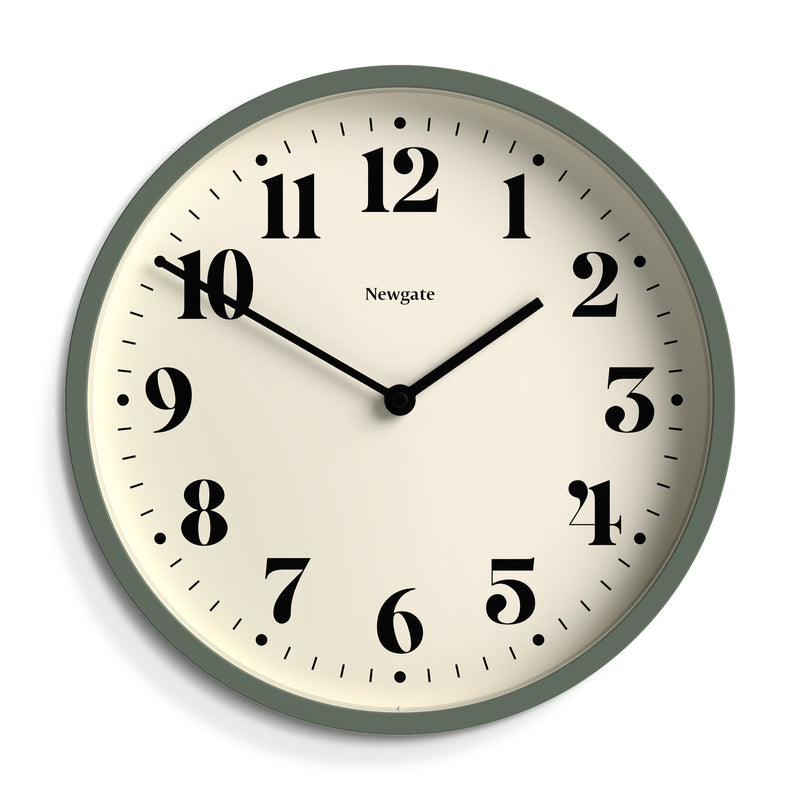 media image for number four theatre dial green wall clock by newgate numfou240asg 1 226