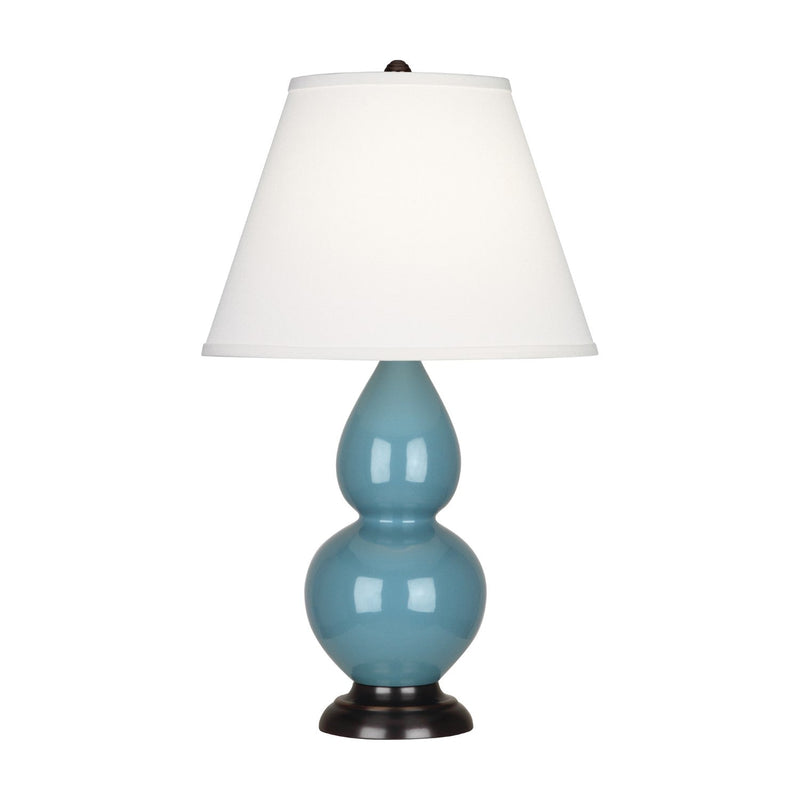 media image for steel blue glazed ceramic double gourd accent lamp by robert abbey ra ob10 6 226