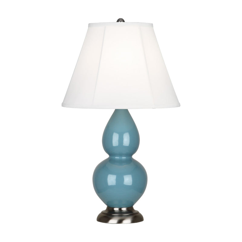 media image for steel blue glazed ceramic double gourd accent lamp by robert abbey ra ob10 3 292