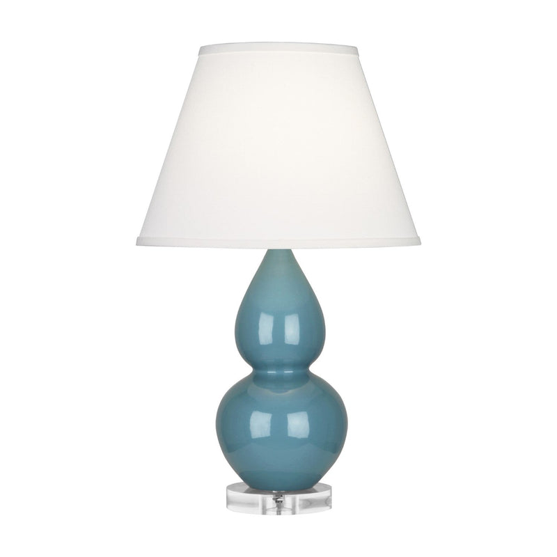 media image for steel blue glazed ceramic double gourd accent lamp by robert abbey ra ob10 8 283