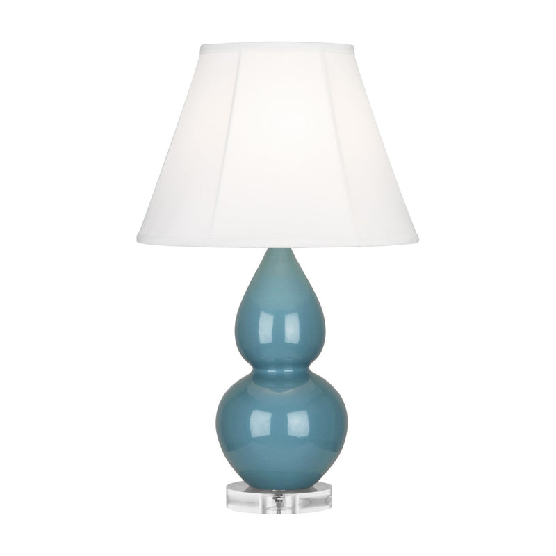 media image for steel blue glazed ceramic double gourd accent lamp by robert abbey ra ob10 7 236