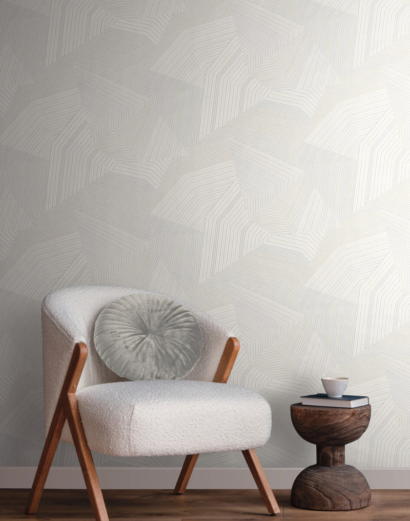 media image for Dotted Maze Wallpaper in White 27