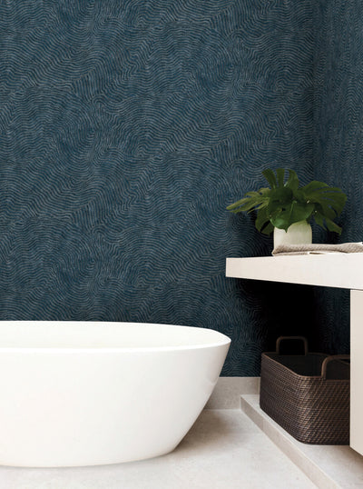 product image for Modern Wood Wallpaper in Indigo 80