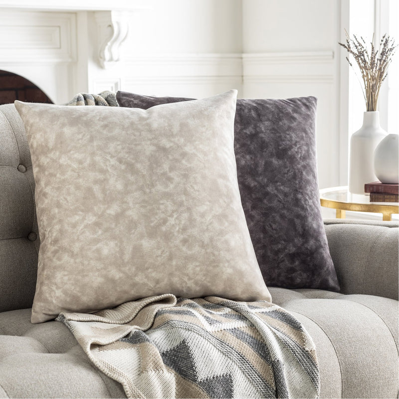 media image for Collins OIS-002 Velvet Square Pillow in Charcoal & Medium Gray by Surya 271